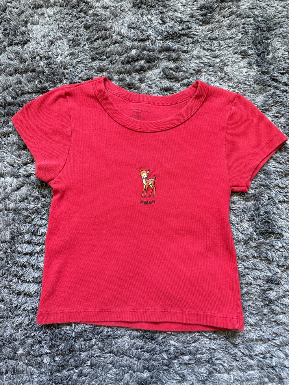 Brandy Melville Swiss Deer Baby Tee